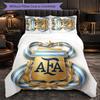 Argentina Football Pattern 3 Pieces Bedding Set Soft Microfiber Duvet Cover with Pillow Cases for Bedroom