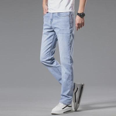 Men's Light Blue Casual Jeans - Summer Thin, Straight, Loose Fit