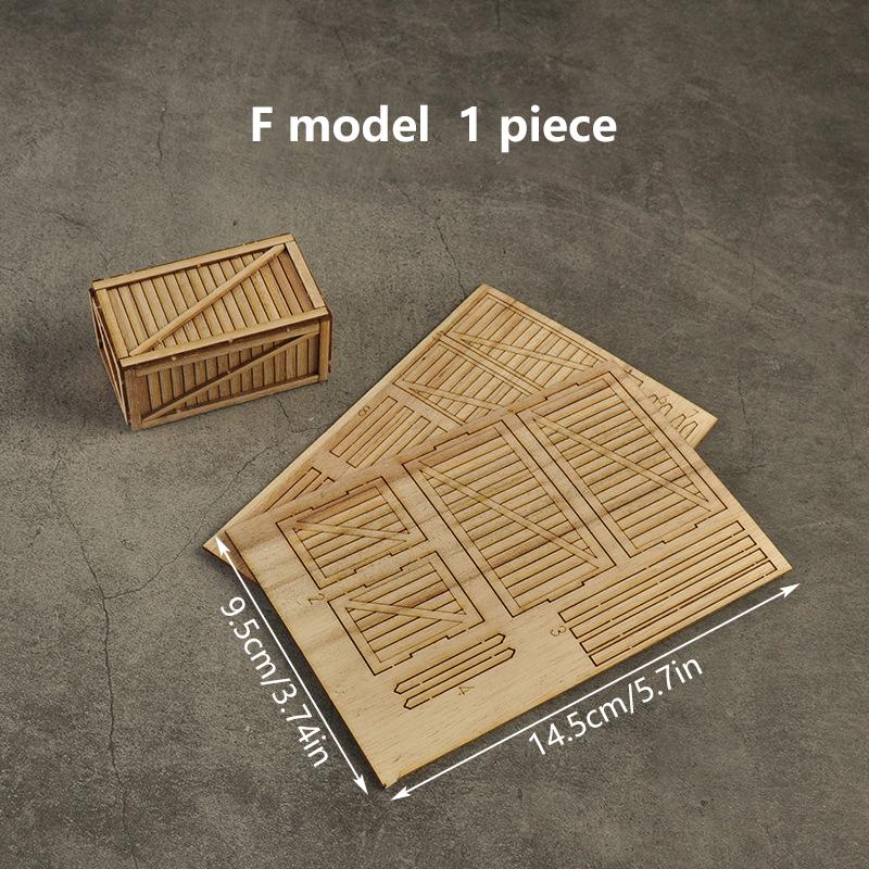 Scale 1:35 Miniature Wooden Box/Tray Bracket Assembly Model Handmake Diy Sand Table Scene Layout Materials Diorama Kit 1Pcs