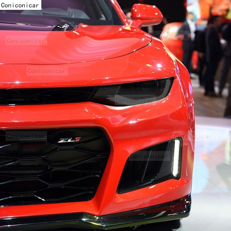 Car Headlight Protection Tint Anti-Scratch Protective Smoked Black Film TPU Stickers For Chevrolet Camaro 2016- Accessories