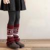 Girls' Festive Red Leg Warmers - Thick & Warm for Autumn/Winter