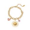 Handmade Color Braided Rope Titanium Steel Bracelet Light Luxury Multi-Pendant Summer Natural Stone Jewelry