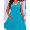 Spring and Summer Large Size Loose A-line Dress Women's Clothing Casual Commuter Sundress Solid Color Fashion Elegant Sleeveless Party Cake Dress