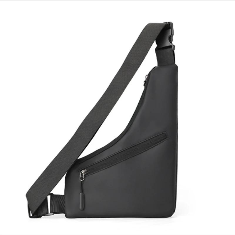 Z zabezpieczeniem przed kradzieżą Dopasowana torba na klatkę piersiowa Męska rozrywka Skórzana folia Trójkątna torba Crossbody Portfel na karty Sport Kolarstwo jeździeckie Torba ze sznurkiem