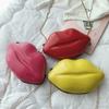 Plastic Candy Color Small Shoulder Bag Aesthetic Cute Lip Shape Crossbody Bag Evening Purse Coin Bag with Metal Chain
