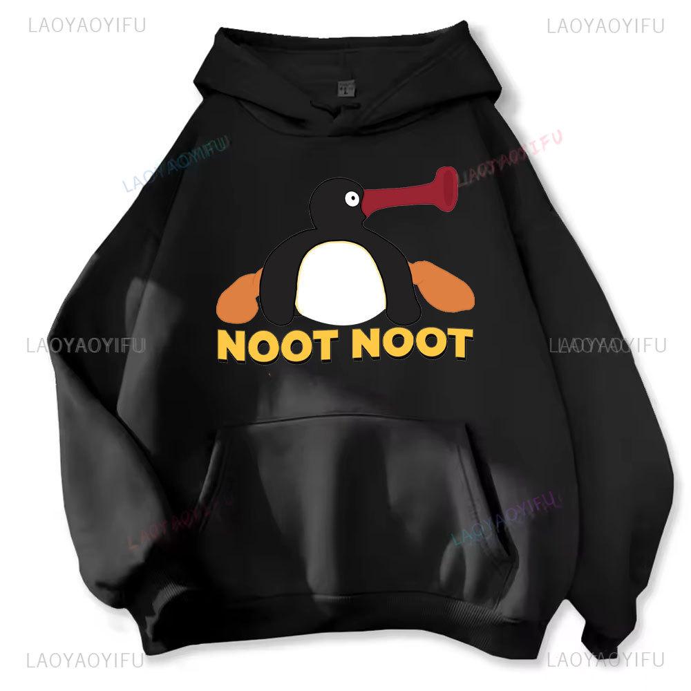 Music-listening Penguin Emotion Autumn Winter Hoodies Men Fashion Long Sleeve Sweatshirts Women Streetwear Pullovers Sudaderas