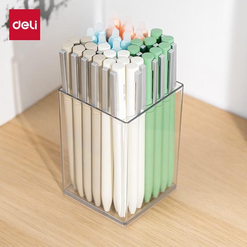 Deli Minimalist Transparent Square Pen Holder