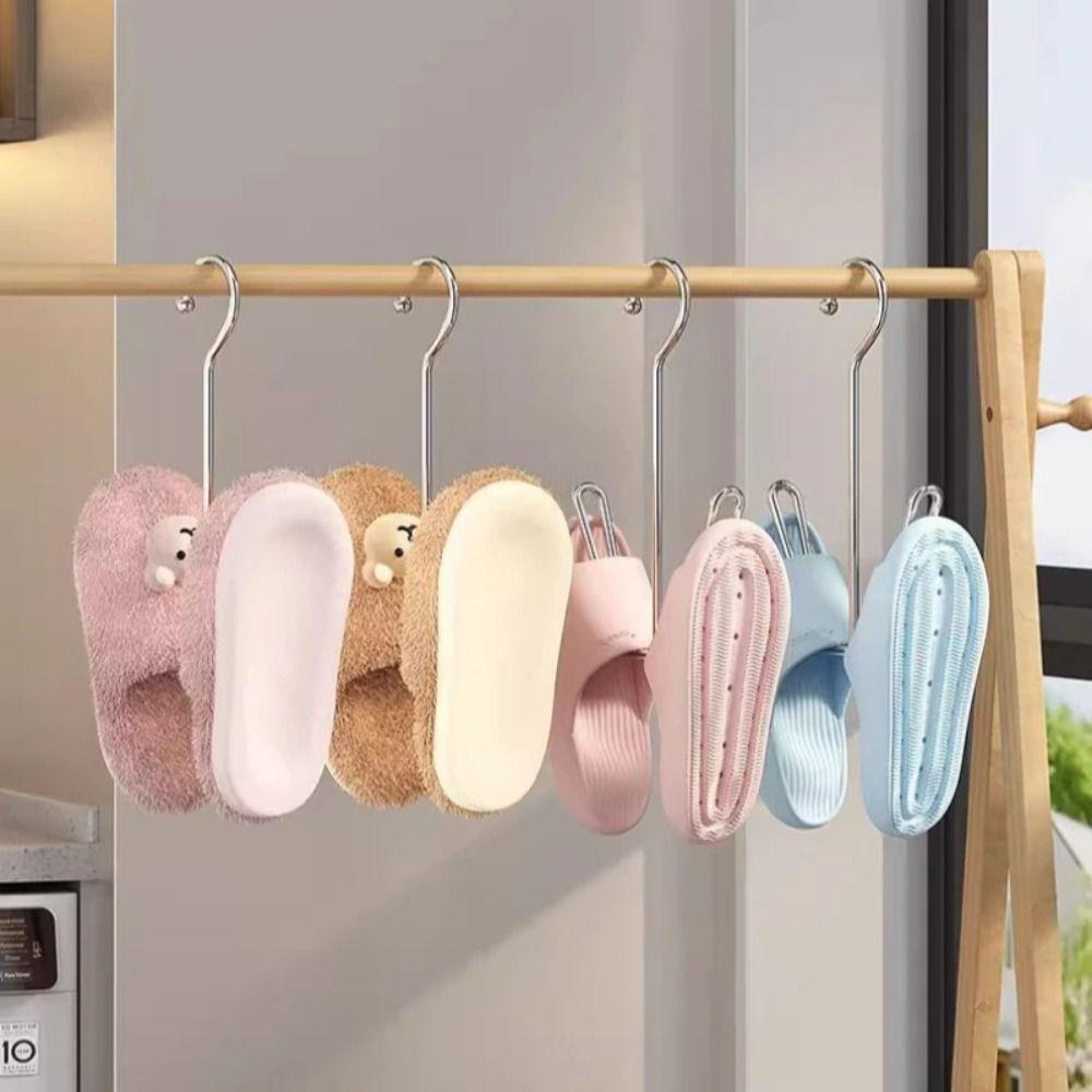 4 Τμχ/Πακέτο Ασημί Γάντζος Κρεμάστρας Ρούχων Ανοξείδωτο Ατσάλι Οργανωτής Αποθήκευσης Νέα Βάση Στεγνώματος Παπουτσιών