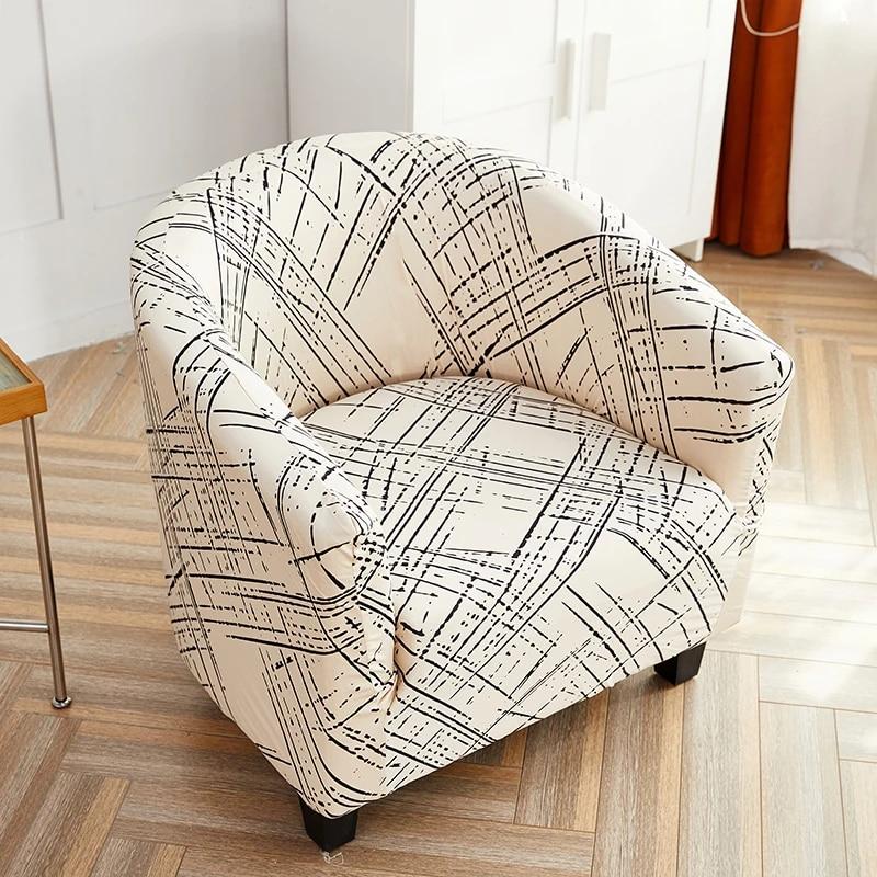 Ins Flower Club Bath Tub Armchairs Chair Covers Stretch Sofa Slipcover Removable Single Small Sofa Couch Cover Bar Counter