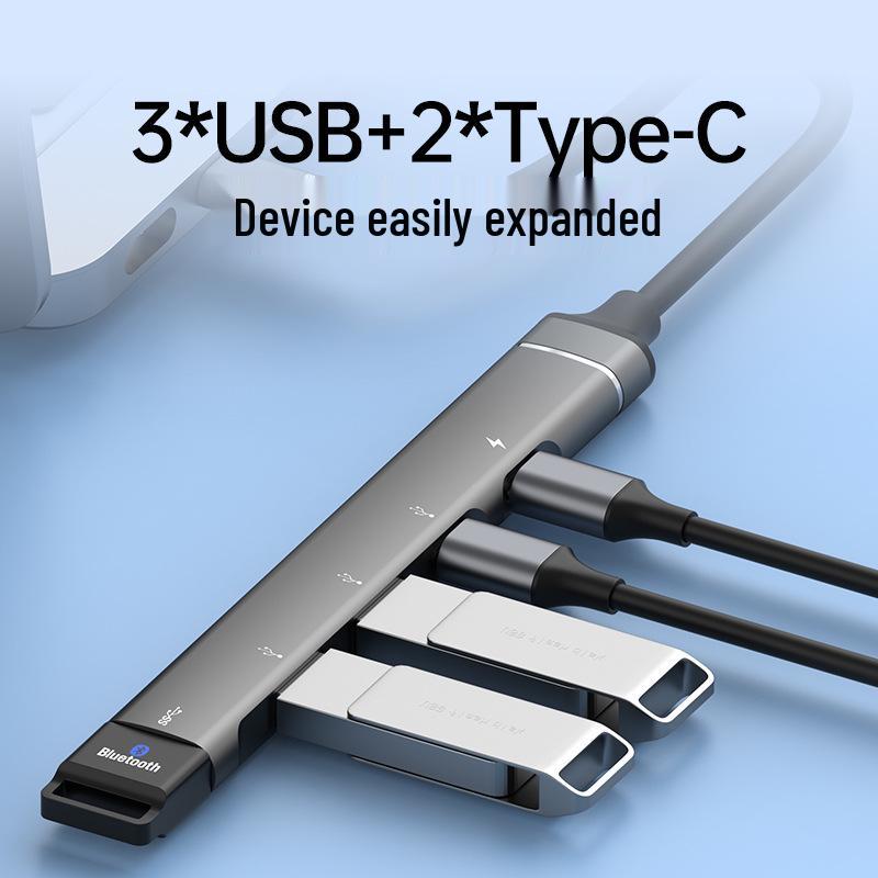 Type-C Multi-Function Expansion Dock: USB 3.0 Hub for Mouse, Keyboard, U Disk, and OTG Conversion.