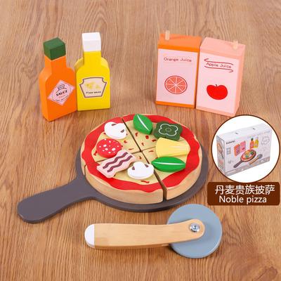 Wooden Simulation Playhouse White Commissary Cash Register Pizza Cake Children's Toys