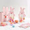 10pcs Cute Bunny Candy Box Pink Rabbit Ear Chocolate Biscuit Gifts Packaging Boxes For Happy Birthday Party Decor