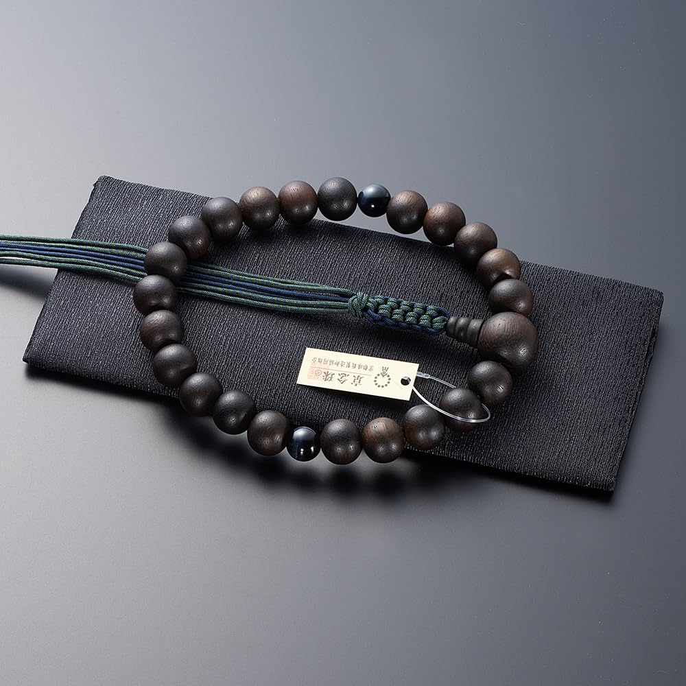 Buddhist Altar Shop Takita Shoten Buddhist Prayer Jodo Shinshu Buddhist Formal Prayer Beads for Striped Ebony Blue Eye Silk Prayer Beads Kyoto For