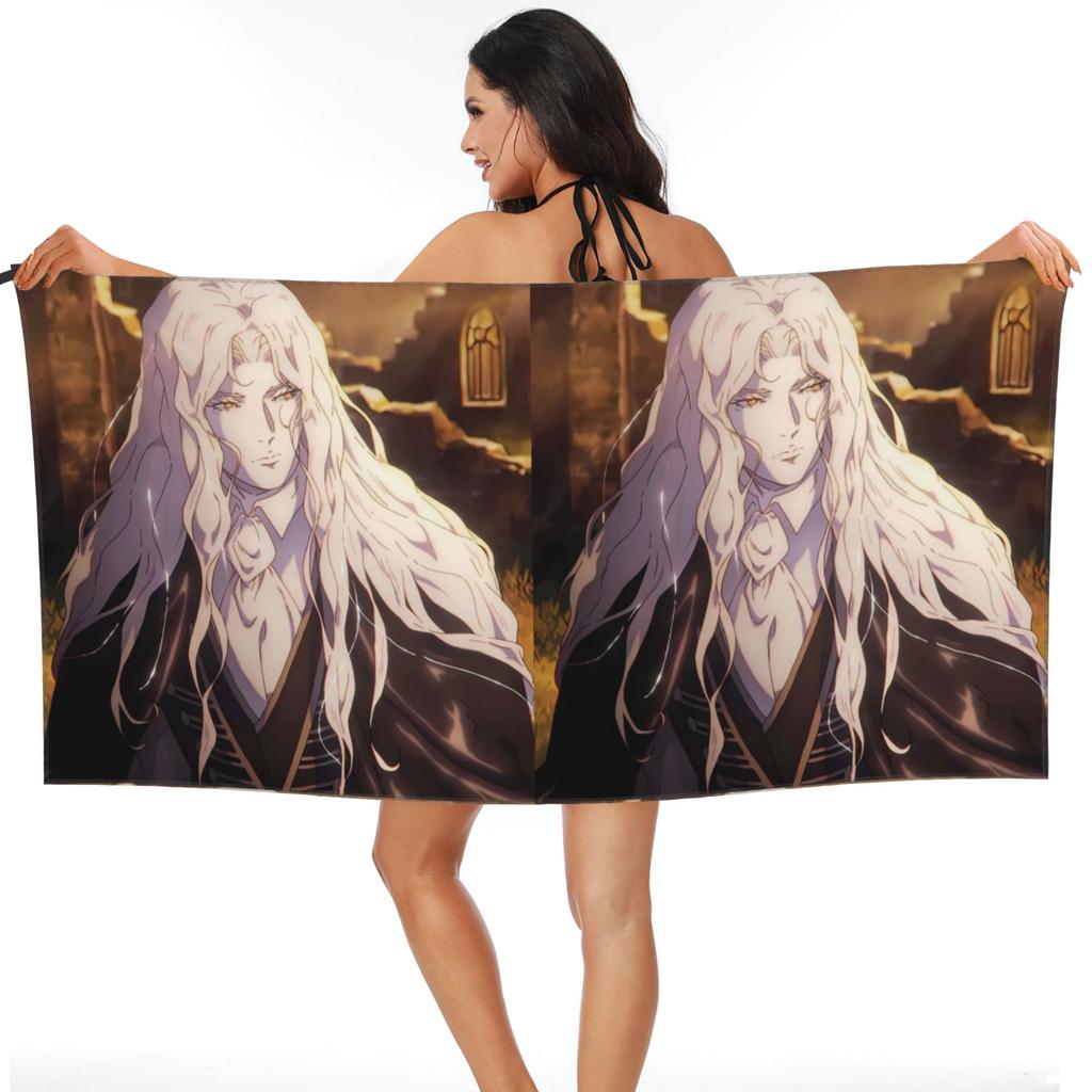Alucard Castlevania Beach Towel Soft Microfiber Quick Dry Absorbent Quick Towels For Mountain Climbing