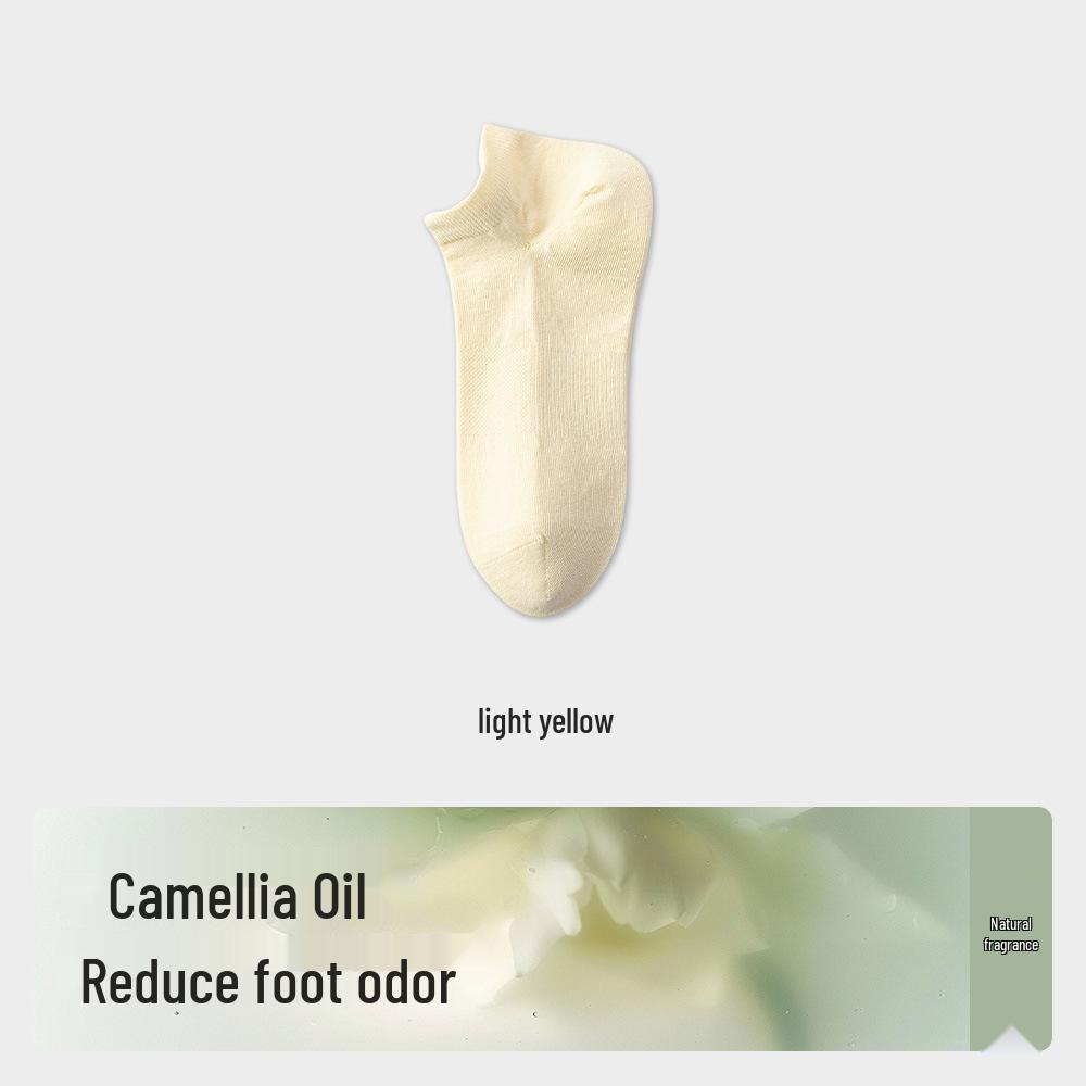 Damen Kniehohe Kamelie Antibakterielle Baumwollsocken, Hohe Elastizität, Reine Baumwolle für Frühling und Herbst.