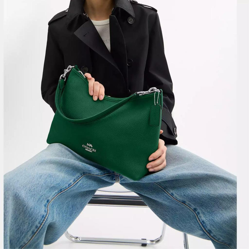 Coach Laurel Leather One Shoulder Handbag Large Women's Green CR148-SVQRJ