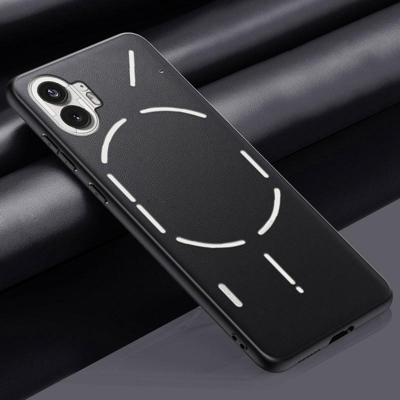 Luxuriöse PU-Lederhülle für Nothing Phone 1 One Rückseite Matte Silikon Vollschutz Handyhülle für Nothing Phone1 5G Coque