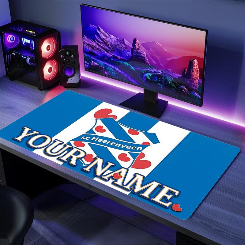 Custom Name,SC Heerenveen Mouse Pad, Large Gaming Desk Mat, Non-slip XXL Mousepad for Laptop & Tablet, Mini PC Playmat with Stitched Edges