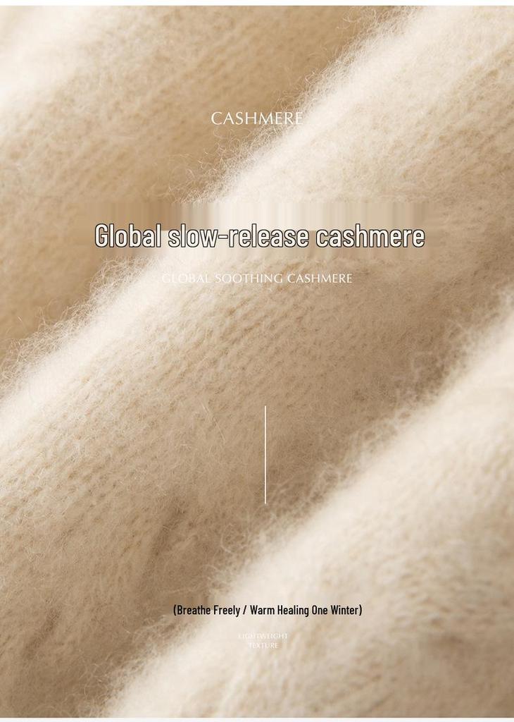 Women's Three-Ply Thick Cashmere High-Neck Pullover Sweater - Warm Knitted Base Layer