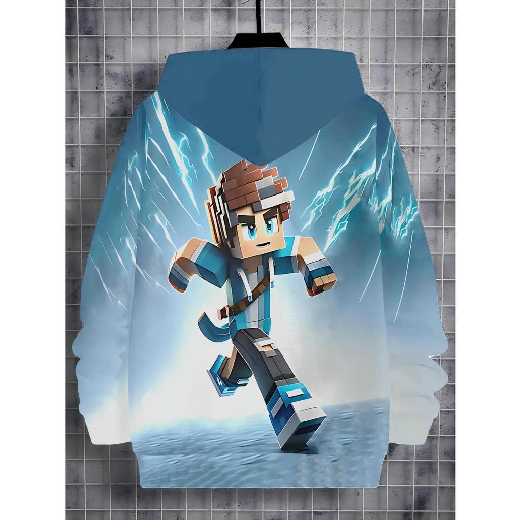 Neuer Anime-Hoodie, 3D-Cartoon-Kinderbekleidung für Jungen und Mädchen, langärmlige Herbstkleidung, geeignet für Kinder im Alter von 5-14 Jahren