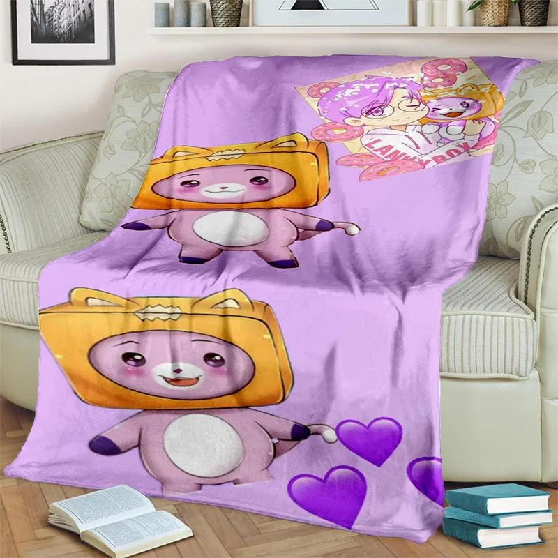 Happy Foxy Boxy i Rocky Lankybox koc, miękki koc do rzucania dla domu sypialnia kanapa z funkcją spania piknik podróż biuro okładka koc dla dzieci