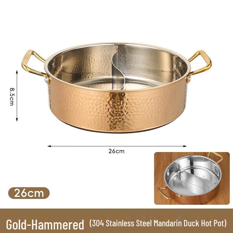 Hammered Copper Dual-Flavor Hot Pot