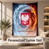 Tapestry Custom Name Text, Wall Hanging Tapestry Home Room DecorPoland Football