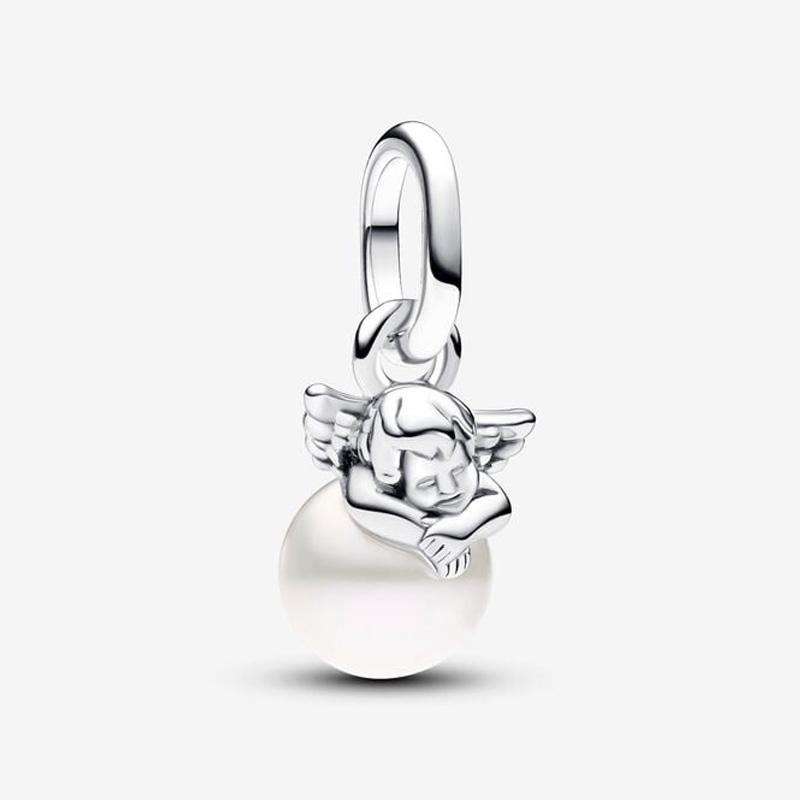 

Срібло 925 проби Ангел Перлина Підвіска Намисто Жіночий DIY Ланцюжок для ключиці Браслет Ювелірні вироби Модний аксесуар