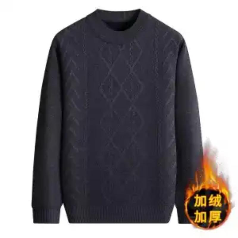 Pullover Herren Herbst Winter Neuer Stil Samt Verdickt Warm Rundhals Langärmlig Gestrickt Jung Mittelalterlich Unterzieh-Tops