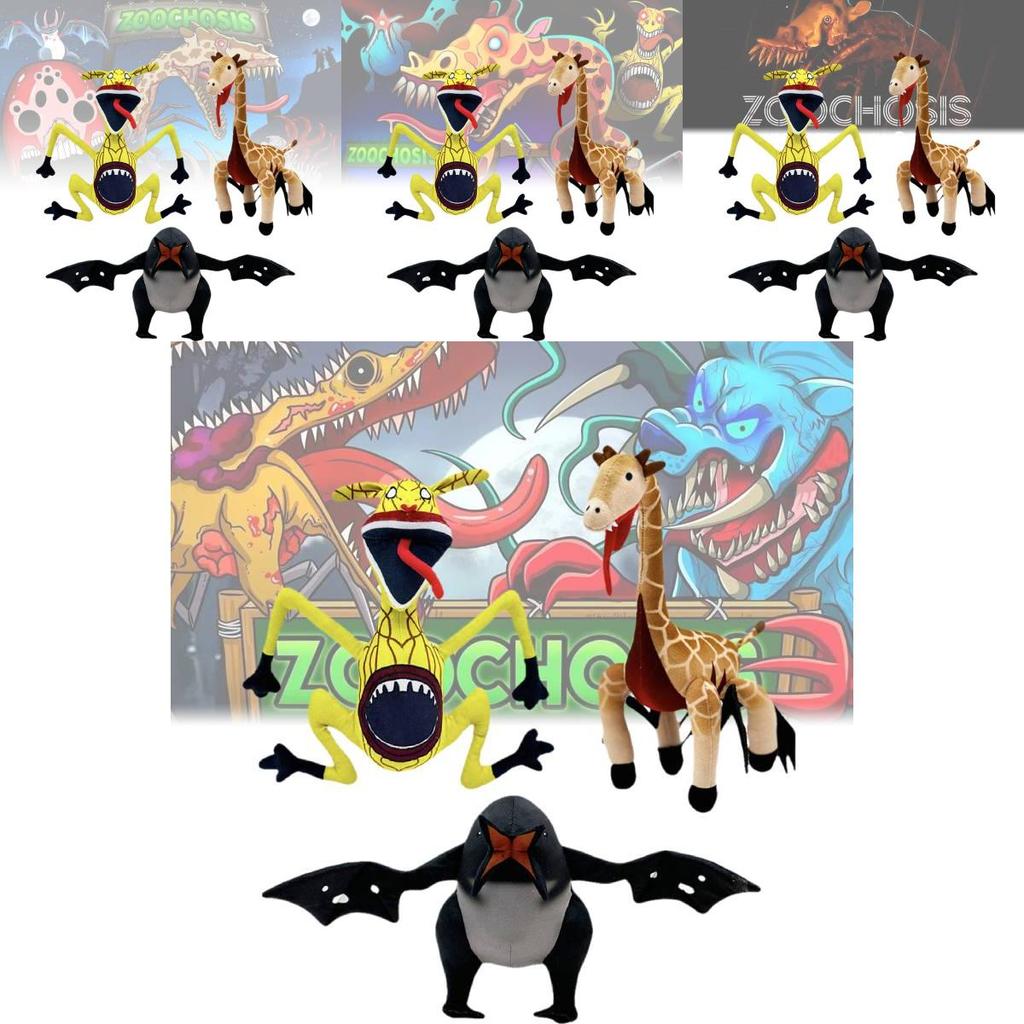 Adoráveis Bonecas de Pelúcia Zoochosis com Designs Únicos em Tecido de Pelúcia Curta Macia