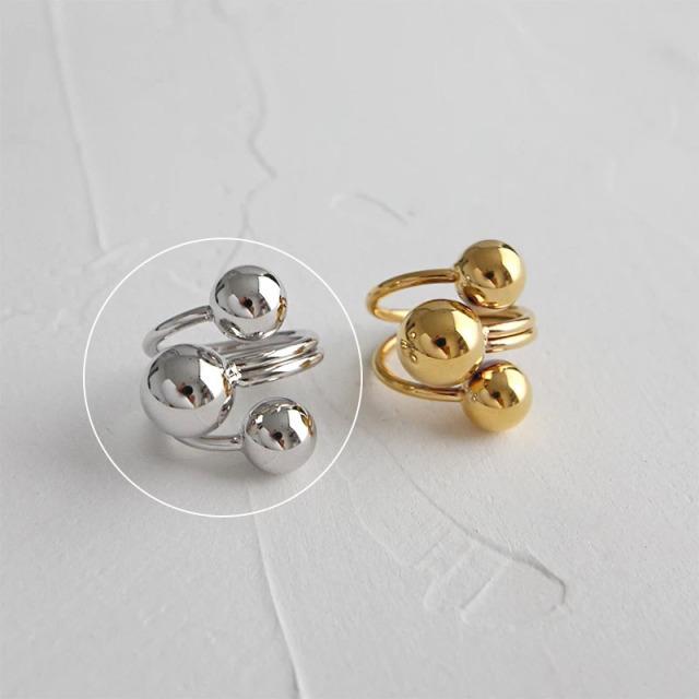ANENJERY Damenmode-Schmuck, bezaubernder unregelmäßiger Ketten-geometrischer Ring, offener Goldring für Damen und Herren, Party-Geschenk-Accessoires