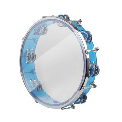 ENNBOM Tamburin, rund, Jingle Bell, 2 Reihen, Percussion-Rhythmus, einstellbar, 27 cm (blau)