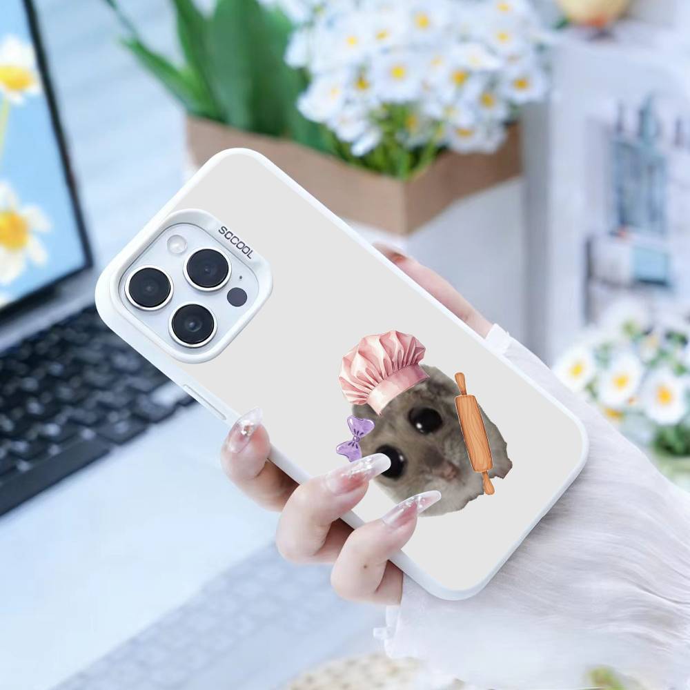 Big-eyed goofy Mouse Phone Case For iPhone 17,16,15,14,13,12,Pro MAX Black Matte Shockproof Cover