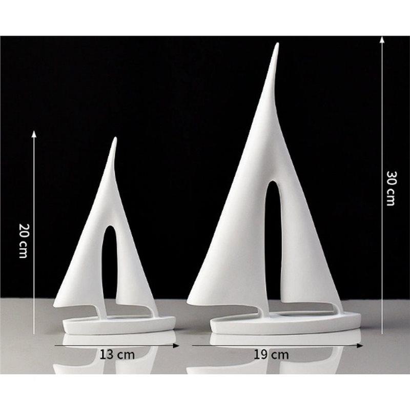 A74E-Sailboat Decor Ornament, Boat Decorations Statue Decor, Art Sculptures And Statues- Modern Sculptures Home Decor 1Set/2Pcs
