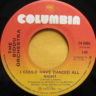 7inch Record BIDDU ORCHESTRA - I Could Have Danced All Night / Exo C48096 Columbia 1975 Canada Soul/Funk Used