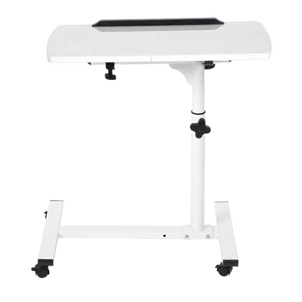 Portable Multifunctional Removable Laptop Desk with Wheels Bed Sofa Books Snack White