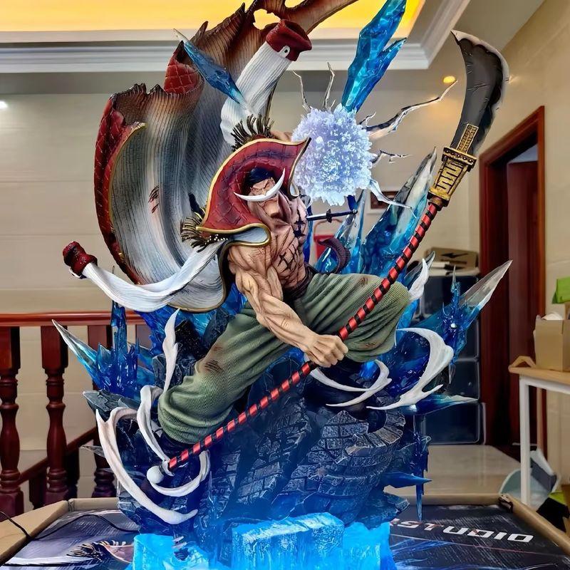 One Piece  Anime Figure Whitebeard Pirates Famous Naval Battle Scene Can Emit Light Peripheral Pvc 38Cm Model Desktop Gifts Toys
