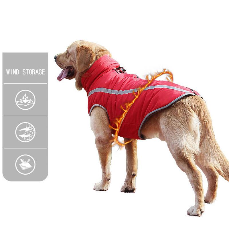 Big Dog Vest Waterproof Pet Jacket Coat Winter Warm Dog Clothes For Medium Large Dogs Reflective Clothing Labrador