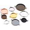 High Quality Two Loops Style Iron Material 10-25mm Inner Size 7 Colors Cabochon Base Cameo Setting Charms Pendant