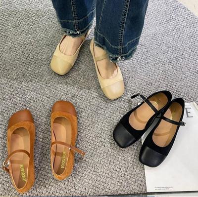 Designer Mary Jane Shoes Women Hand Stitch Casual Streetwear Ballet Flats Japanese Women Sling Shoes Loafers Zapatos De Mujer