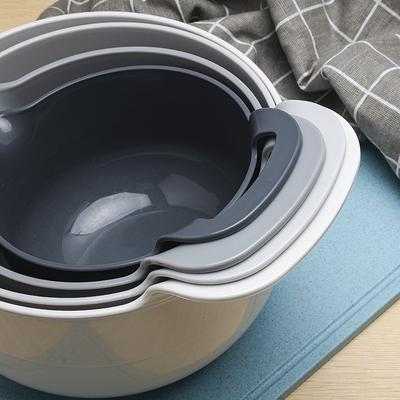 Salad Bowl Three-piece Set Four-piece Set Household Kitchen Washing Cooking Mixing Basin PP Plastic Fruit Salad Plate