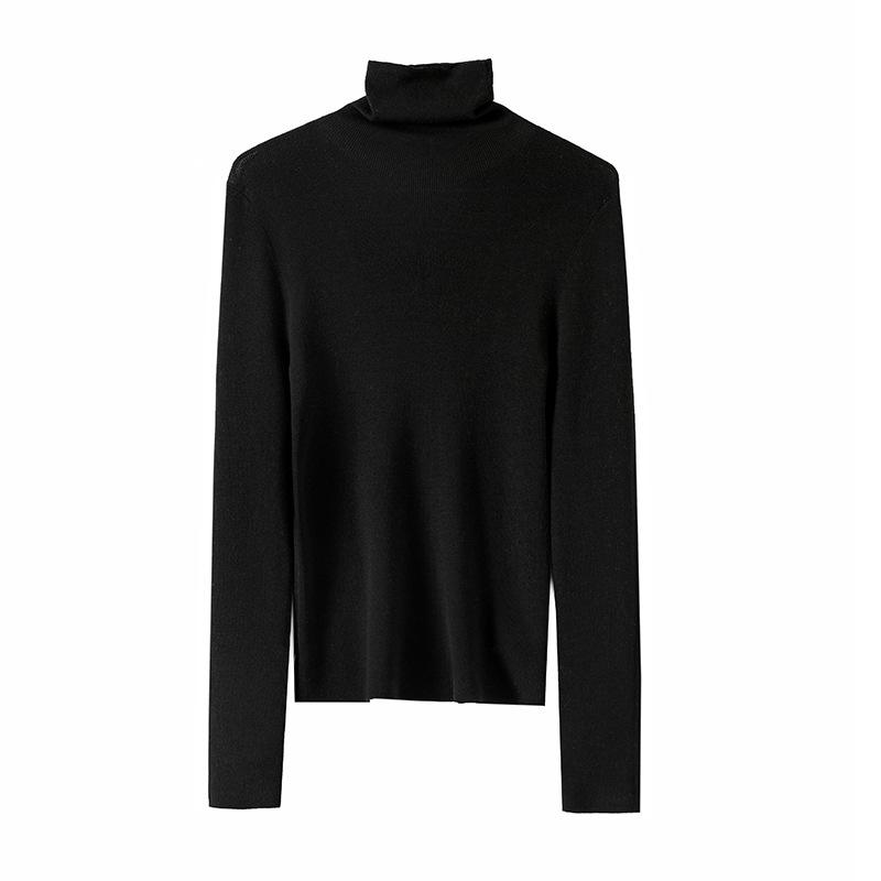 Tangge Silk-Cashmere Turtleneck Long Sleeve Warm Top