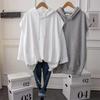 Women's Casual Loose Hooded Sweatshirt Large Size Mid-length Sleeveless Coat Solid Color Vest Top