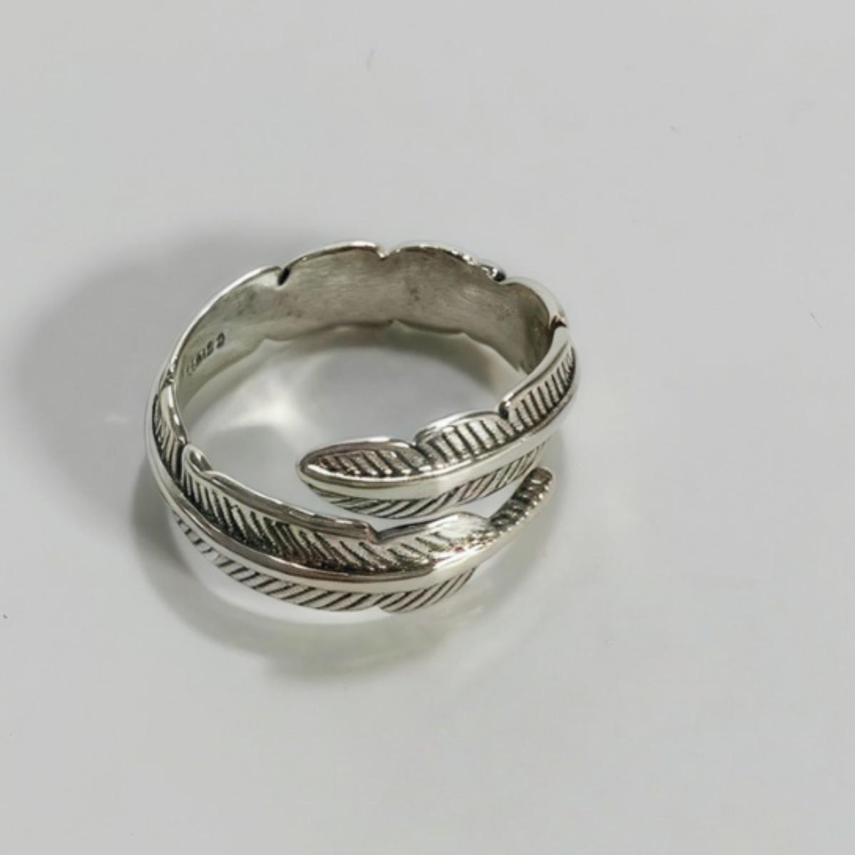 Feather Open Retro Artistic Women s Ring