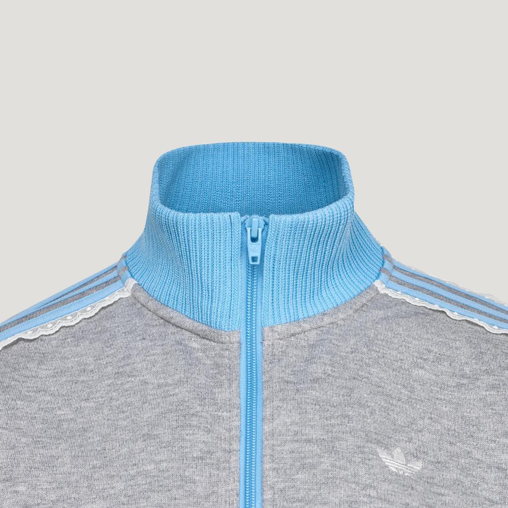 Adidas Originals Top Jackets Women's Medium Heather Gray Stand Collar Moderate LF2335