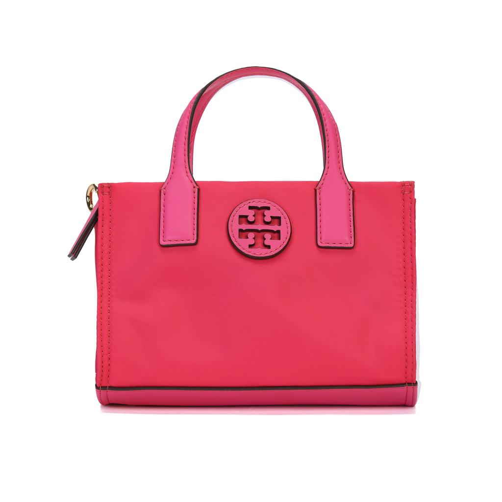 Tory Burch Ella Double T Logo Cutout Zipper Tote Bag Women tote bags Magenta 146437-694