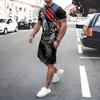 American Flag Print Short Sleeve Tee Shorts Set Casual Men's T-shirt Shorts 2-piece Set Quick Drying Breathable Mesh T Shirt