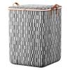 Large Capacity Foldable Quilt and Clothes Storage Bag with Thick Gray Striped Fabric