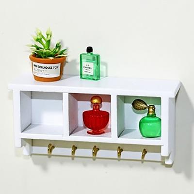 1/12 Dollhouse Miniature Kitchen Wall Mounted Shelf Rack Cabinet Hanger Hook