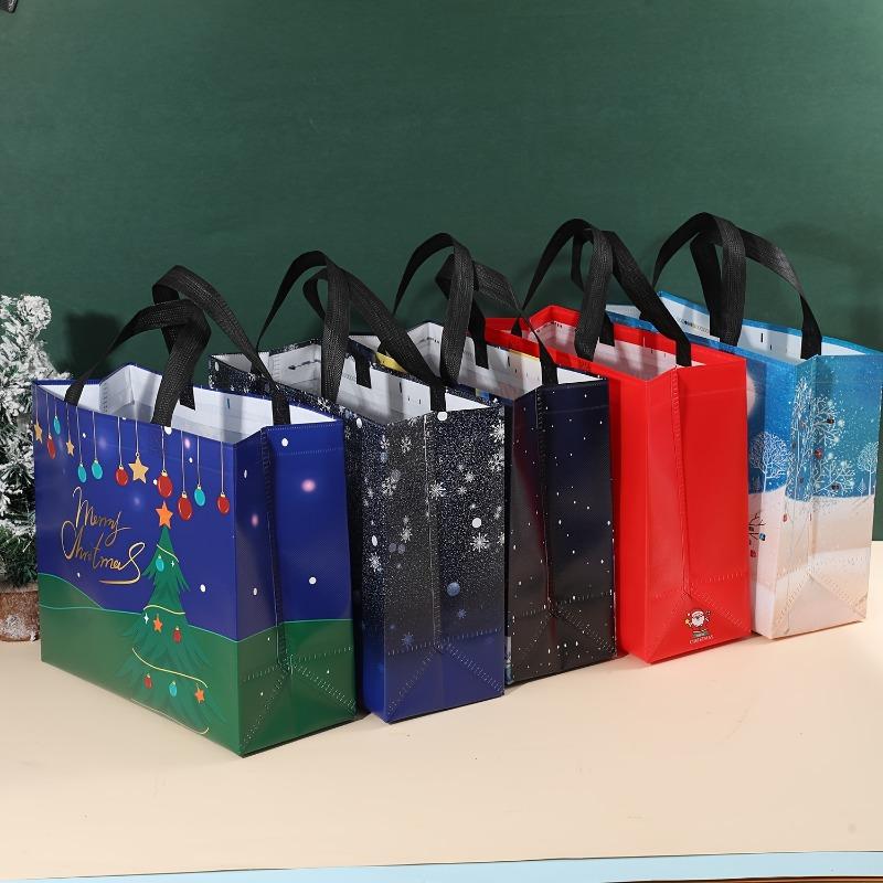 5pcs/set Heat-Sealed Laminated Nonwoven Bags 3D Gift Pouch Eco-Friendly Packaging Party Favor Bag Suitable for going out